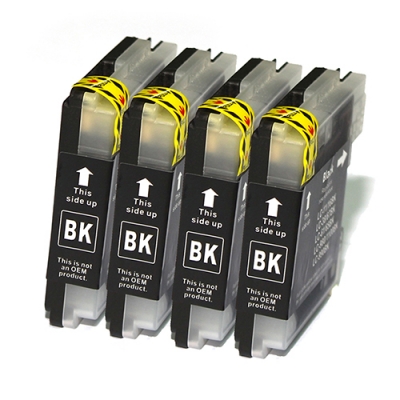 Gotoners™ Brother New Compatible LC61BK Black Inkjet Cartridge, Standard Yield, 4 Pack