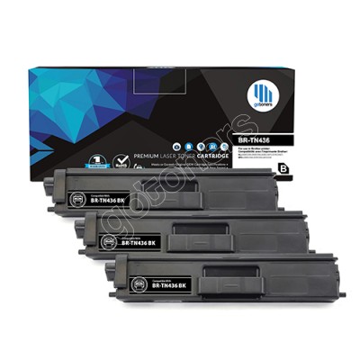 Gotoners™ Brother New Compatible TN-436BK Black Toner, Extra Yield Version of TN-433BK, 3 Pack