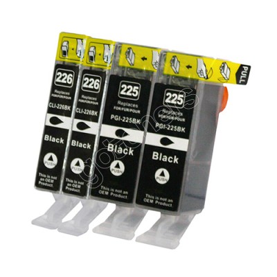 Gotoners™ Canon New Compatible PG-225BK+CLI-226BK Black Inkjet Cartridge, Standard Yield, 4 Pack