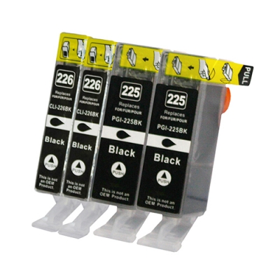 Gotoners™ Canon New Compatible PG-225BK+CLI-226BK Black Inkjet Cartridge, Standard Yield, 4 Pack