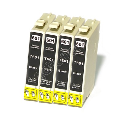 Gotoners™ Epson New Compatible T0601 Black Inkjet Cartridge, Standard Yield, 4 Pack