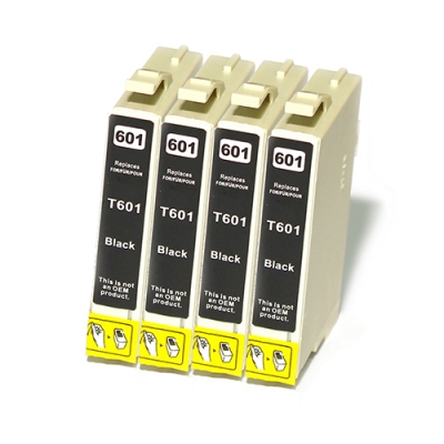 Gotoners™ Epson New Compatible T0601 Black Inkjet Cartridge, Standard Yield, 4 Pack