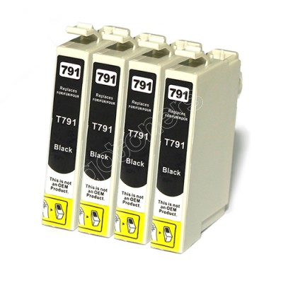 Gotoners™ Epson New Compatible T0791 Black Inkjet Cartridge, Standard Yield, 4 Pack