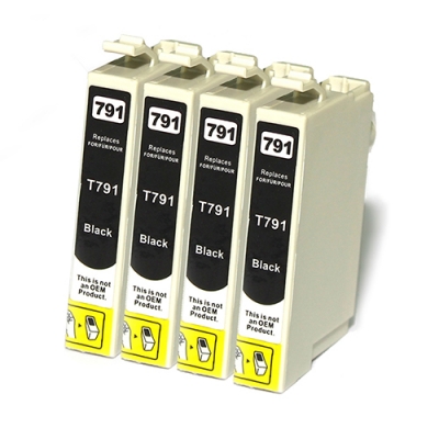 Gotoners™ Epson New Compatible T0791 Black Inkjet Cartridge, Standard Yield, 4 Pack