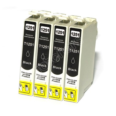 Gotoners™ Epson New Compatible T1251 Black Inkjet Cartridge, Standard Yield, 4 Pack