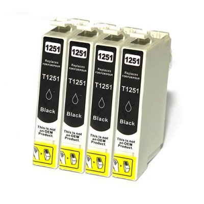 Gotoners™ Epson New Compatible T1251 Black Inkjet Cartridge, Standard Yield, 4 Pack