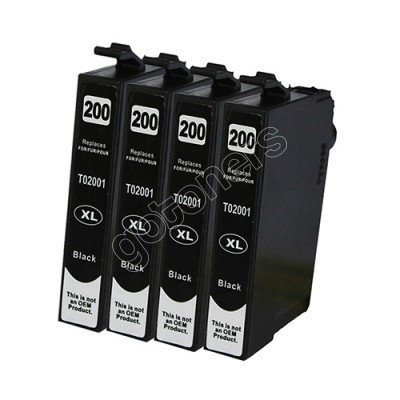 Gotoners™ Epson New Compatible T2001 Black Inkjet Cartridge, Standard Yield, 4 Pack