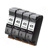 Gotoners™ HP Compatible 45 (51645A) Black Remanufactured Inkjet Cartridge, Standard Yield, 4 Pack