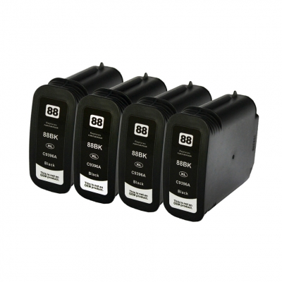 Gotoners™ HP Compatible 88XL BK (C9396AN) Black Remanufactured Inkjet Cartridge, High Yield, 4 Pack